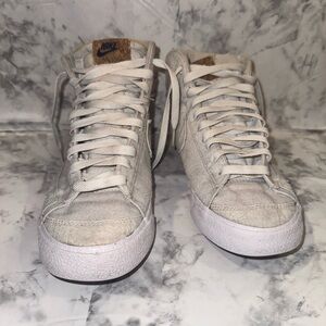 Preowned Nike Blazer Mid 77 Women 6.5 Indigo Trainers white blue floral project